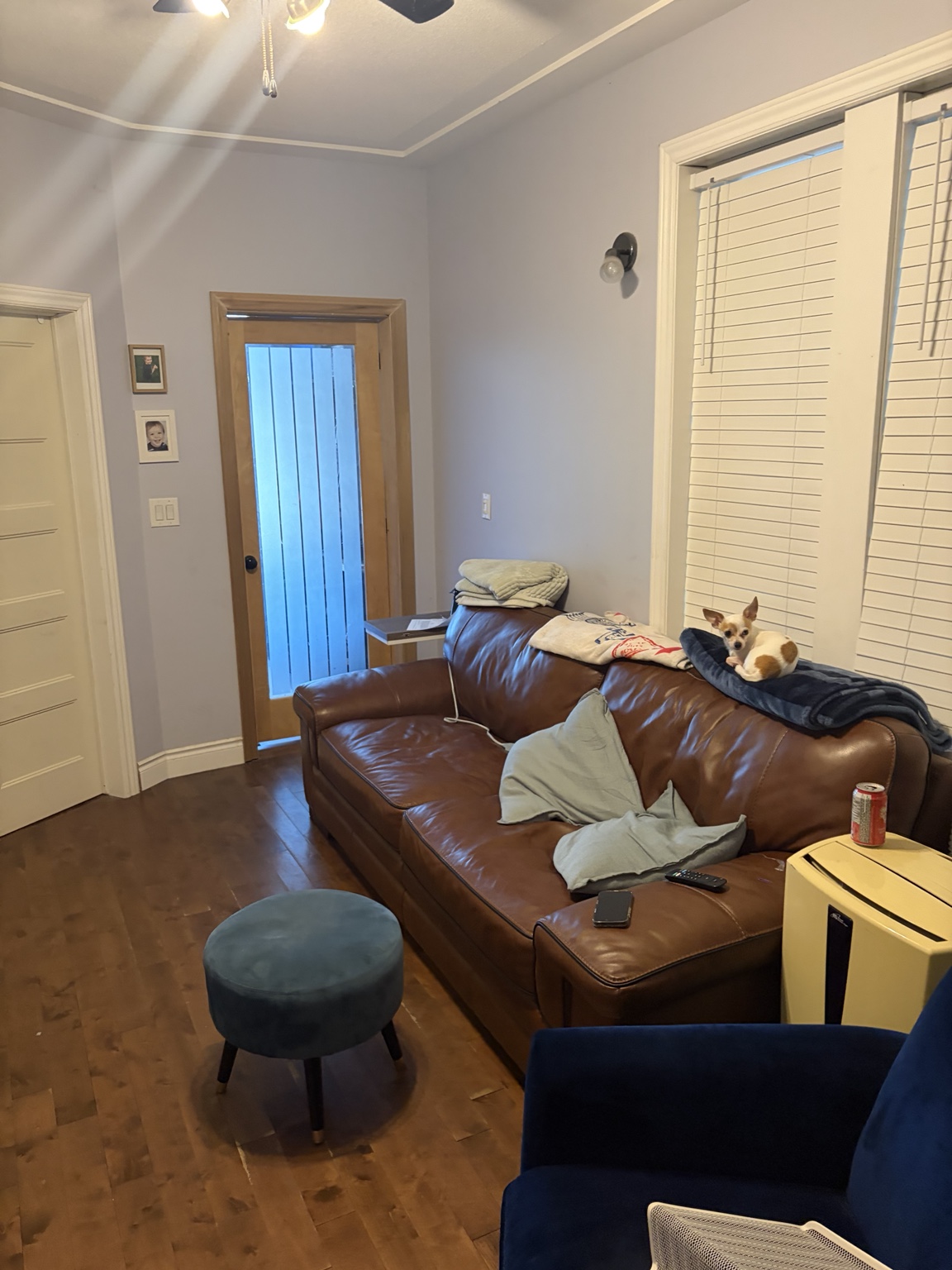Jonny Electric's living room with the studio immediately beside it